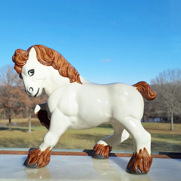 Rare Vintage 70s Ceramic Pony Horse Hand Painted Pottery - Picture 1 of 6